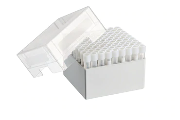 艾本德儲存盒 9 × 9, 可放置 81  個(gè)螺旋蓋（凍存）管， 4  –  5  mL，2  件，高 102  mm，4  英寸，聚丙烯材料，可耐受最低 -86  °C，可高溫高壓滅菌，帶蓋子并具有