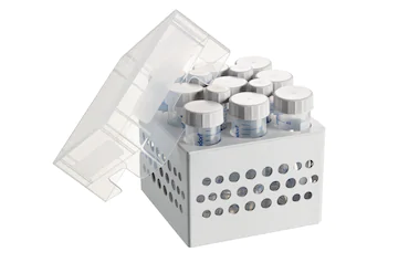 艾本德儲存盒 3 × 3, 可放置 9  個(gè) 50  mL 試管和 4  個(gè) 15  mL 試管，2  件，高 127  mm，5  英寸，聚丙烯材料，可耐受最低 -86  °C，高溫高壓滅菌，帶蓋子
