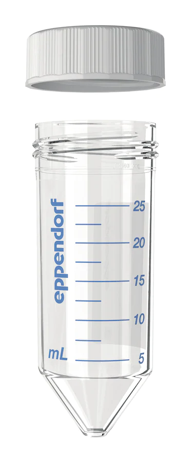 艾本德Eppendorf Conical Tubes 25 mL 帶螺旋蓋, 25 mL, 啟動套裝，4  個單離心管架，6  個轉(zhuǎn)子適配器，轉(zhuǎn)子孔可容納 50  mL 錐形管, PCR 潔凈級, 無